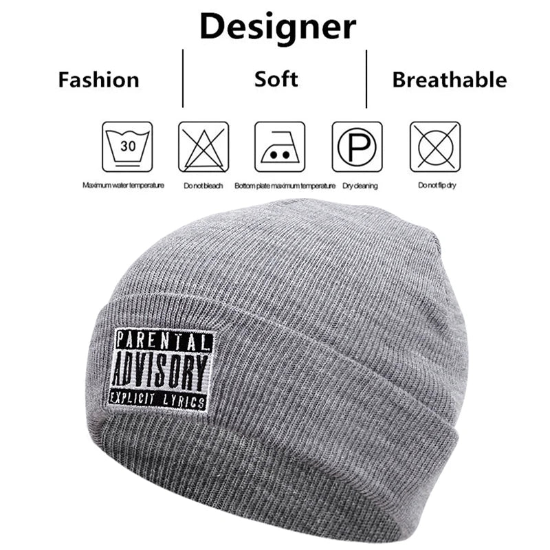 Parental Advisory Explicit Lyrics Cotton Beanie Classic Style - Urban Caps