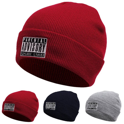 Parental Advisory Explicit Lyrics Cotton Beanie Classic Style - Urban Caps