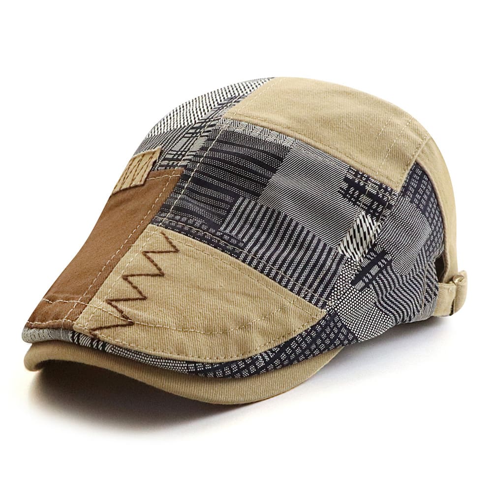 Patchwork Duckbill Flat Cap - Colorful Patchwork Design Blending Classic Cap Styling