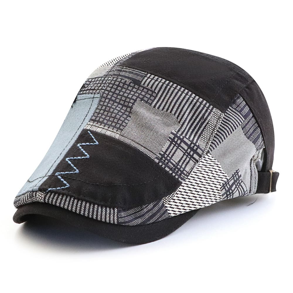 Patchwork Duckbill Flat Cap - Colorful Patchwork Design Blending Classic Cap Styling