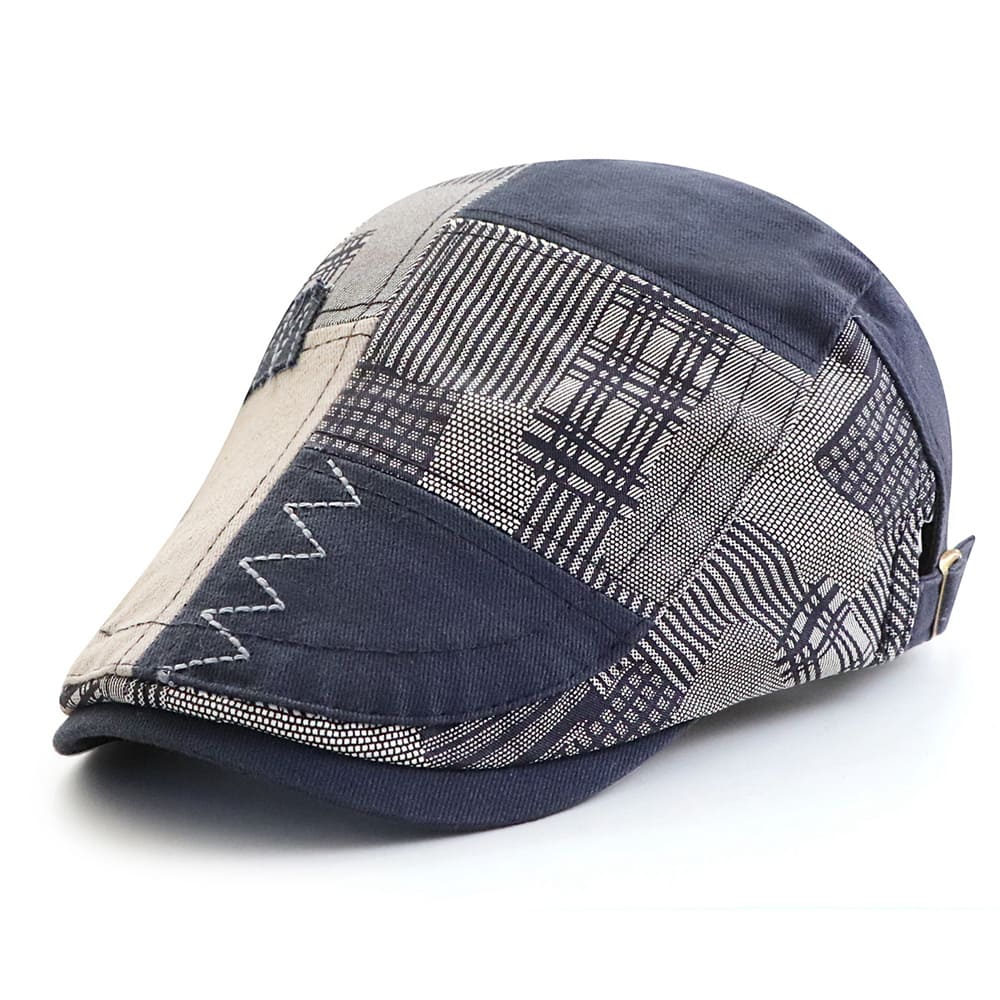 Patchwork Duckbill Flat Cap - Colorful Patchwork Design Blending Classic Cap Styling