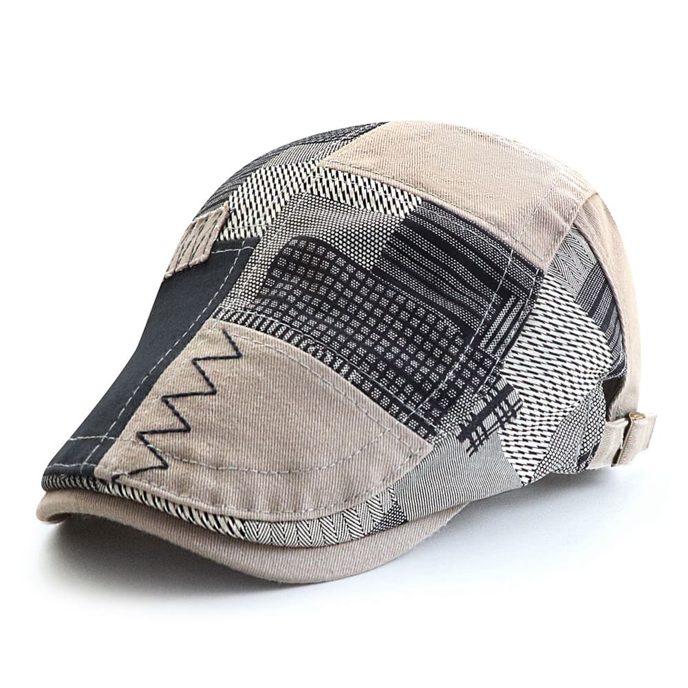 Patchwork Duckbill Flat Cap - Colorful Patchwork Design Blending Classic Cap Styling