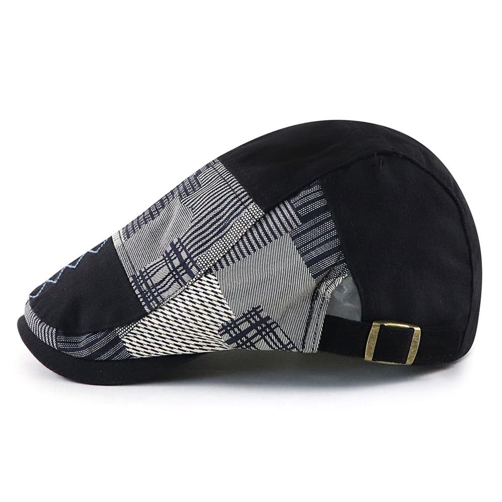 Patchwork Duckbill Flat Cap - Colorful Patchwork Design Blending Classic Cap Styling