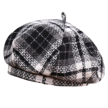 Perpignan Tartan Wool Blend Beret - Scottish Tartan Wool Beret For Casual City Looks