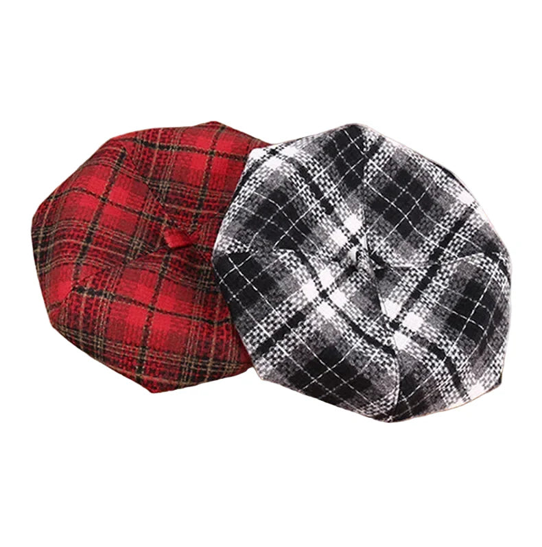 Perpignan Tartan Wool Blend Beret - Scottish Tartan Wool Beret For Casual City Looks