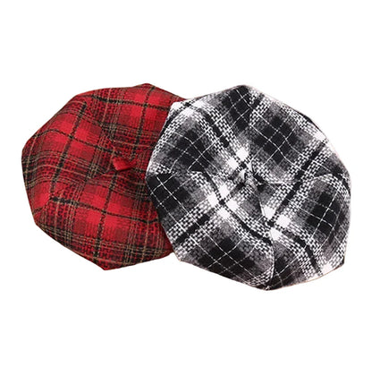 Perpignan Tartan Wool Blend Beret - Scottish Tartan Wool Beret For Casual City Looks