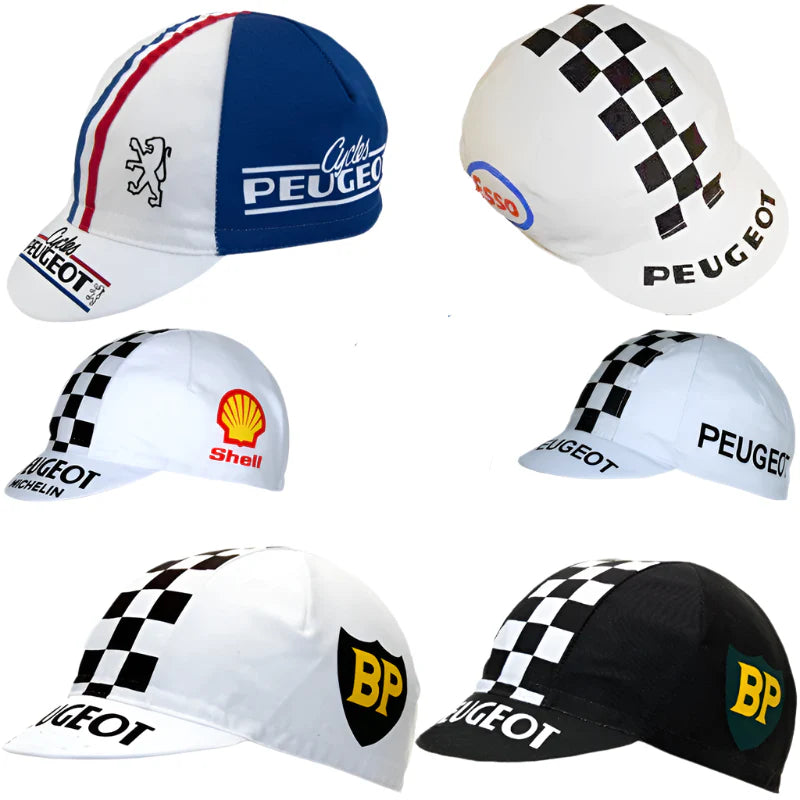 Peugeot Retro Cycling Cap Breathable Lightweight Acrylic For Classic Ride