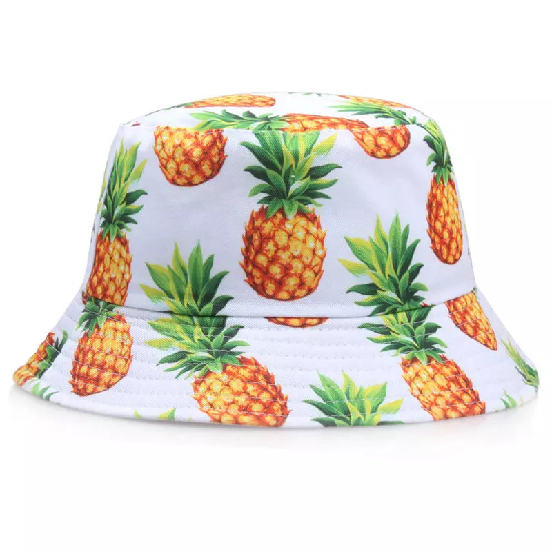 Pineapples Summer Bucket Hat - Pineapple Pattern Casual Hat For Sunny Day Style Appeal