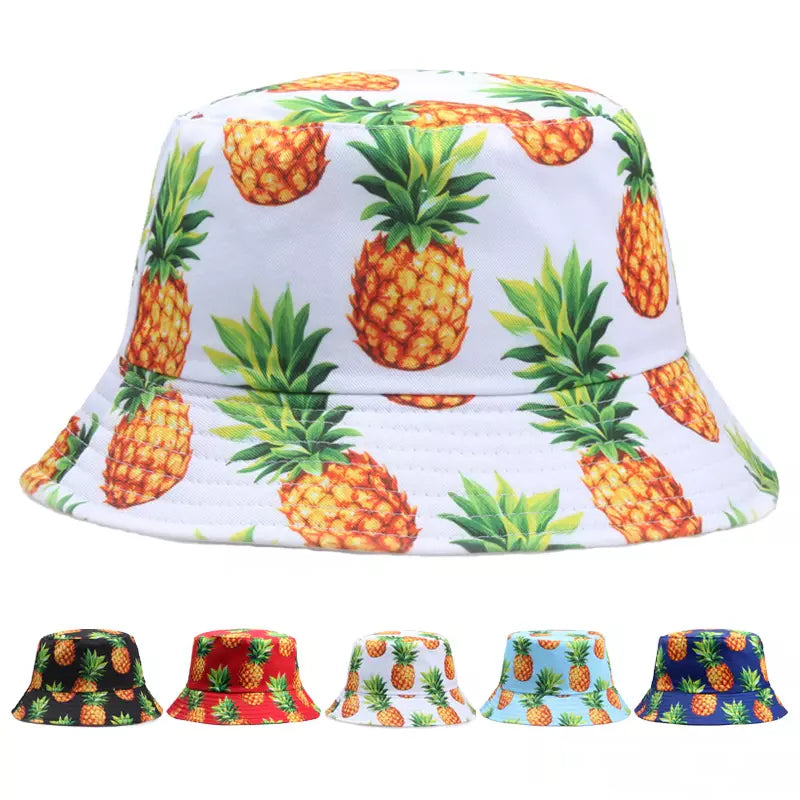 Pineapples Summer Bucket Hat - Pineapple Pattern Casual Hat For Sunny Day Style Appeal