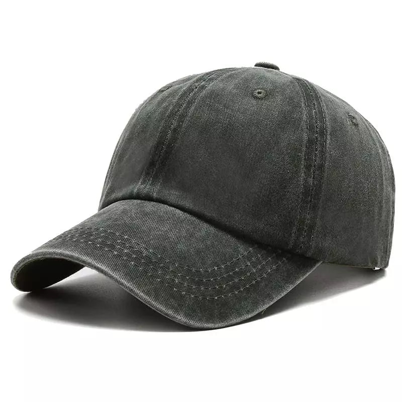 Washed Cotton Baseball Cap – Vintage Plain Adjustable Dad Hat