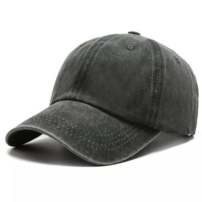 Washed Cotton Baseball Cap – Vintage Plain Adjustable Dad Hat