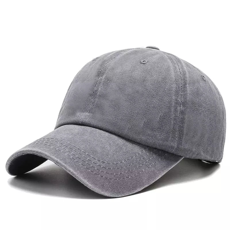 Washed Cotton Baseball Cap – Vintage Plain Adjustable Dad Hat
