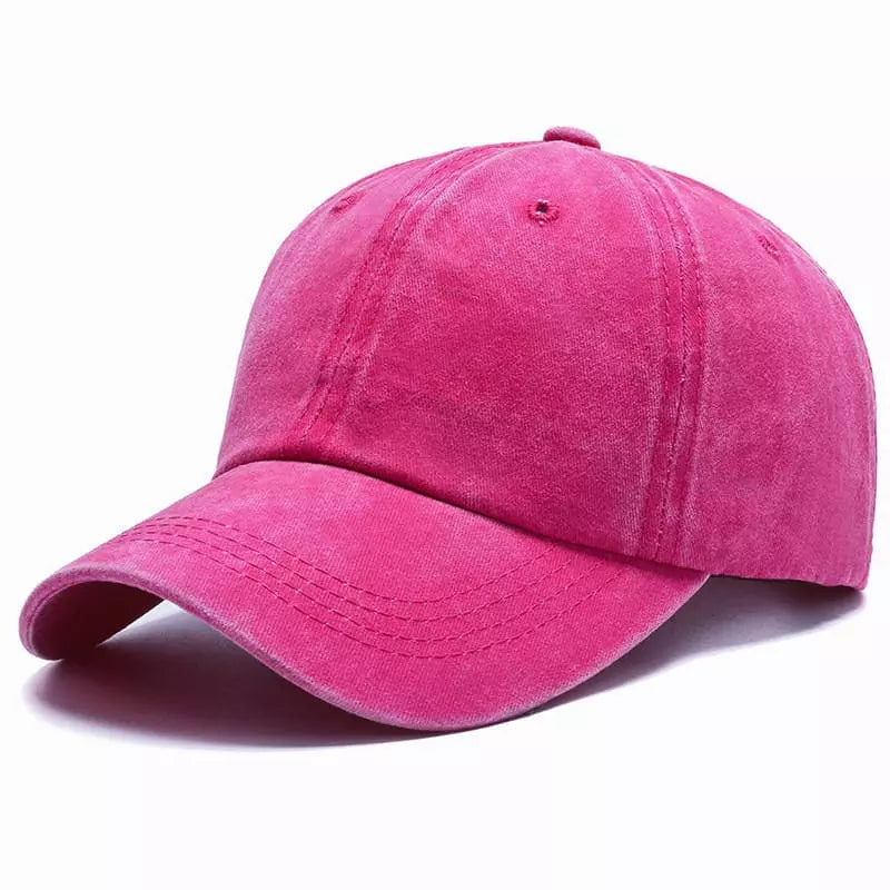Washed Cotton Baseball Cap – Vintage Plain Adjustable Dad Hat