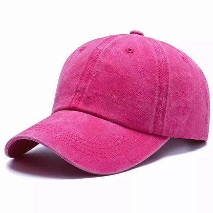 Washed Cotton Baseball Cap – Vintage Plain Adjustable Dad Hat