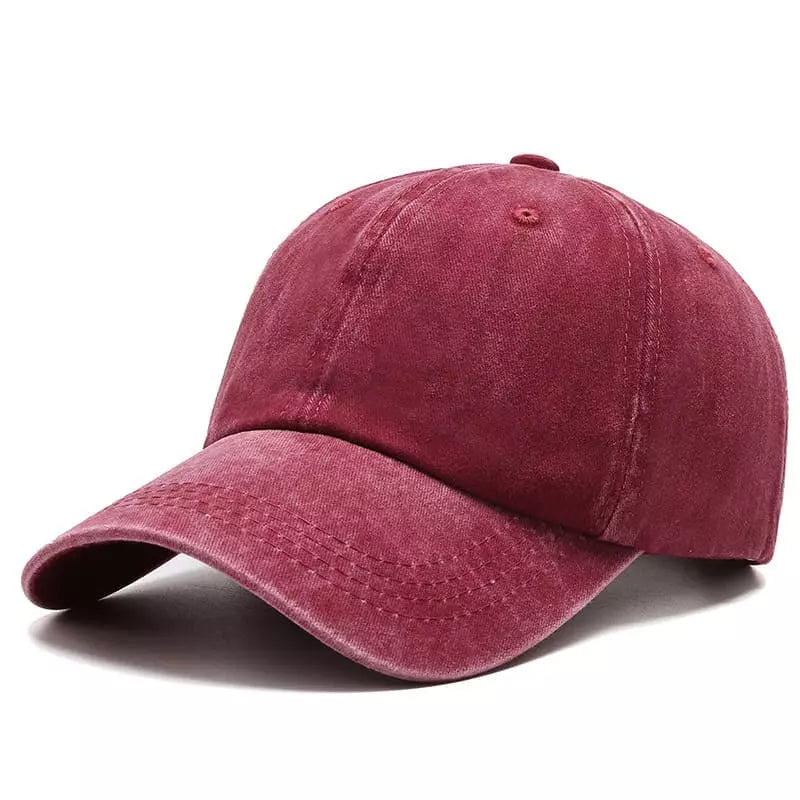 Washed Cotton Baseball Cap – Vintage Plain Adjustable Dad Hat