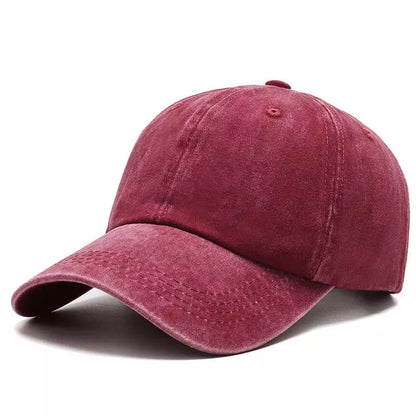 Washed Cotton Baseball Cap – Vintage Plain Adjustable Dad Hat