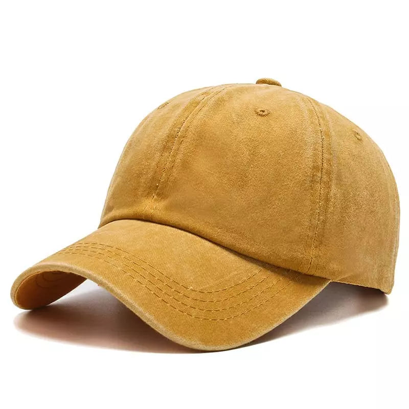 Washed Cotton Baseball Cap – Vintage Plain Adjustable Dad Hat