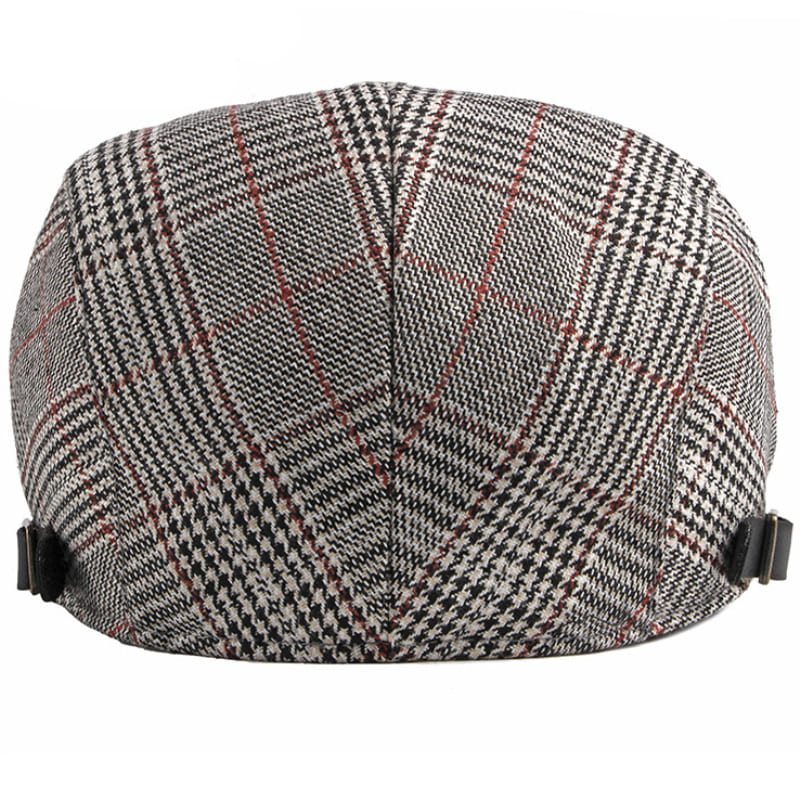 Plymouth Tartan Cotton Flat Cap - Timeless Tartan Cotton Flat Cap With Classic Plaid
