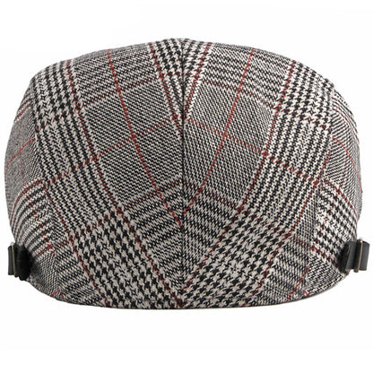 Plymouth Tartan Cotton Flat Cap - Timeless Tartan Cotton Flat Cap With Classic Plaid