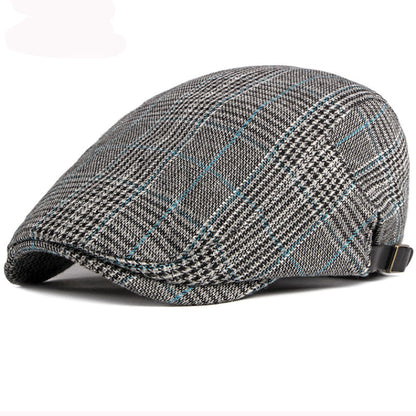 Plymouth Tartan Cotton Flat Cap - Timeless Tartan Cotton Flat Cap With Classic Plaid