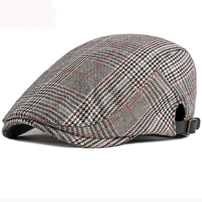 Plymouth Tartan Cotton Flat Cap - Timeless Tartan Cotton Flat Cap With Classic Plaid