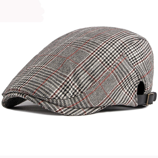 Plymouth Tartan Cotton Flat Cap - Timeless Tartan Cotton Flat Cap With Classic Plaid