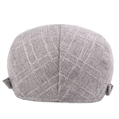 Preston Plaid Cotton Flat Cap - Timeless Cotton Flat Cap With Classic Plaid Finish