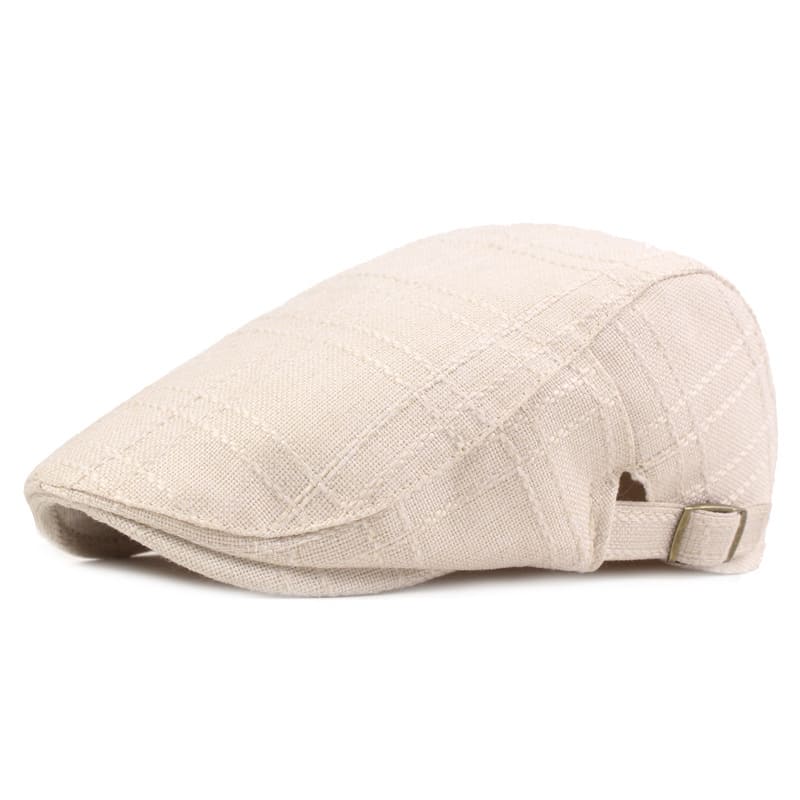 Preston Plaid Cotton Flat Cap - Timeless Cotton Flat Cap With Classic Plaid Finish