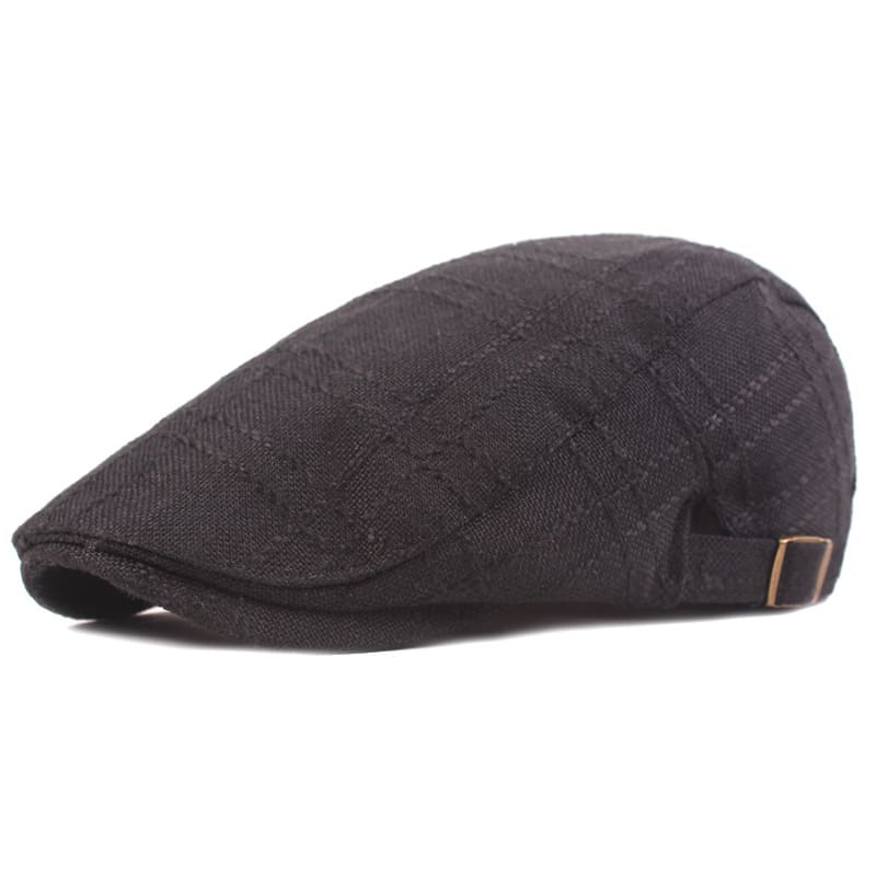 Preston Plaid Cotton Flat Cap - Timeless Cotton Flat Cap With Classic Plaid Finish
