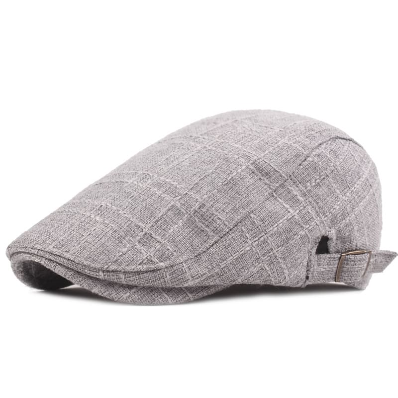 Preston Plaid Cotton Flat Cap - Timeless Cotton Flat Cap With Classic Plaid Finish