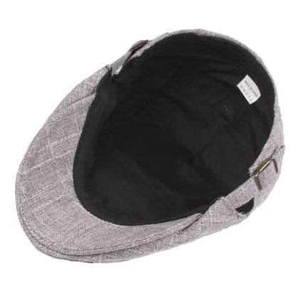 Preston Plaid Cotton Flat Cap - Timeless Cotton Flat Cap With Classic Plaid Finish