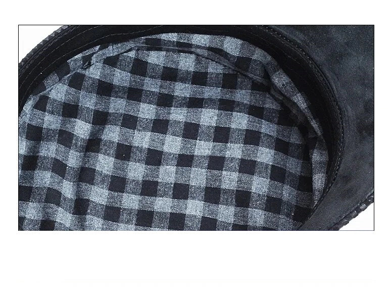Punk Black Genuine Leather Sailor Cap - Edgy Leather Sailor Style For Casual Looks