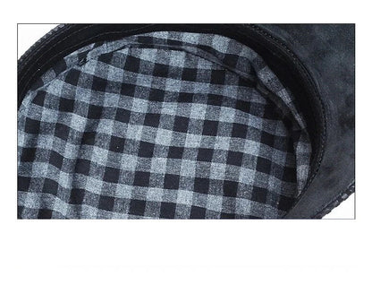 Punk Black Genuine Leather Sailor Cap - Edgy Leather Sailor Style For Casual Looks