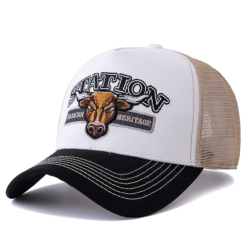 Raging Bull Station Trucker Cap - Versatile Cotton Mesh Trucker Cap For Casual Activities
