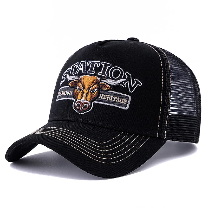 Raging Bull Station Trucker Cap - Versatile Cotton Mesh Trucker Cap For Casual Activities
