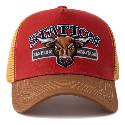 Raging Bull Station Trucker Cap - Versatile Cotton Mesh Trucker Cap For Casual Activities