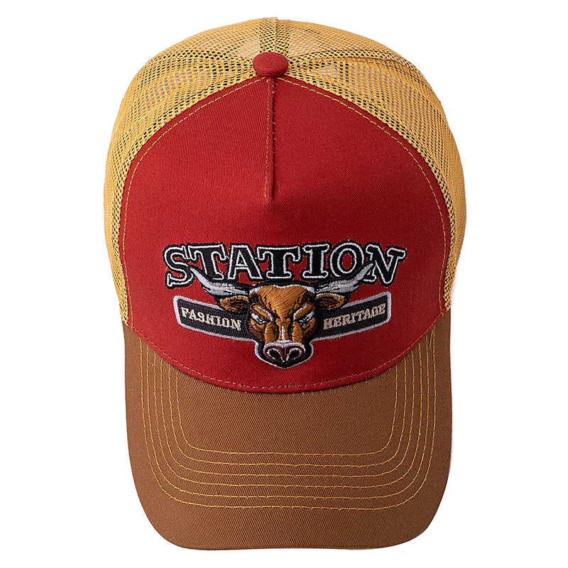 Raging Bull Station Trucker Cap - Versatile Cotton Mesh Trucker Cap For Casual Activities
