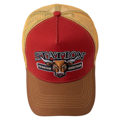 Raging Bull Station Trucker Cap - Versatile Cotton Mesh Trucker Cap For Casual Activities