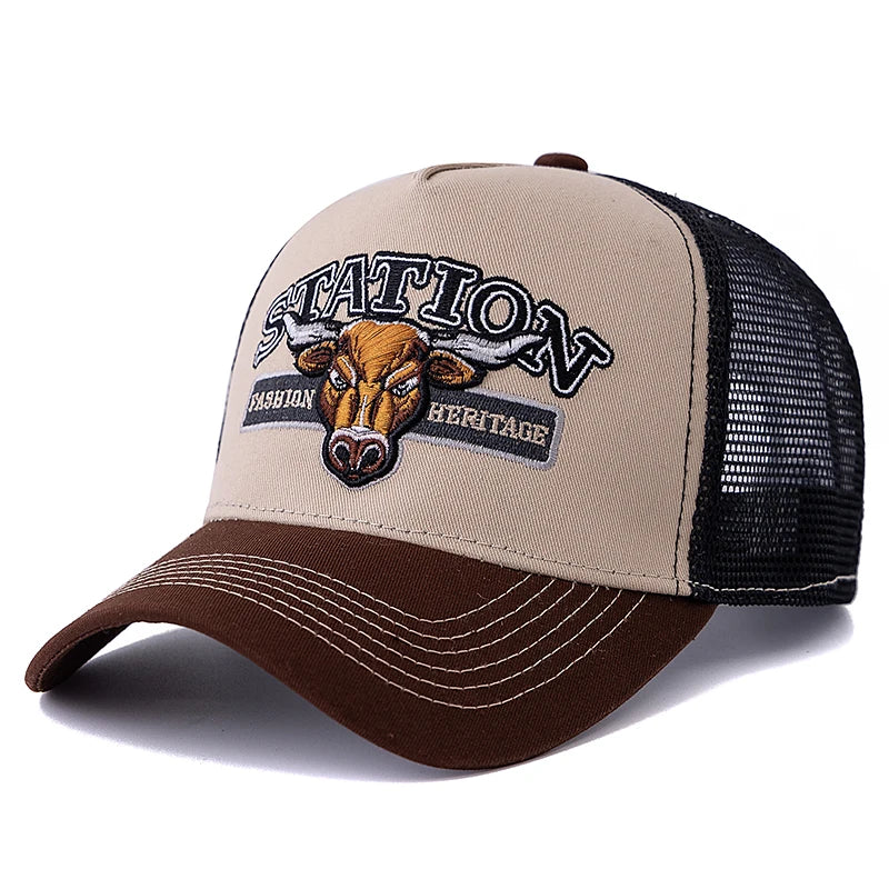 Raging Bull Station Trucker Cap - Versatile Cotton Mesh Trucker Cap For Casual Activities