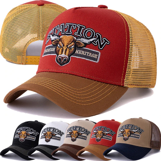 Raging Bull Station Trucker Cap - Versatile Cotton Mesh Trucker Cap For Casual Activities