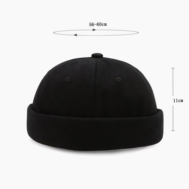 Renton Classic Docker Cap – Plain Brimless Cotton Hat