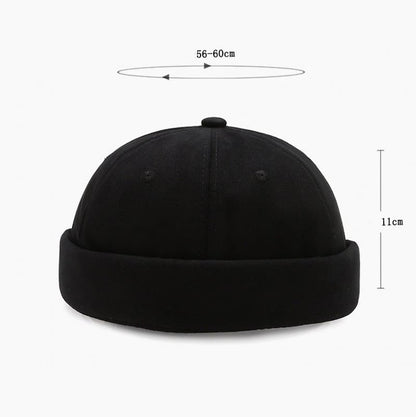 Renton Classic Docker Cap – Plain Brimless Cotton Hat