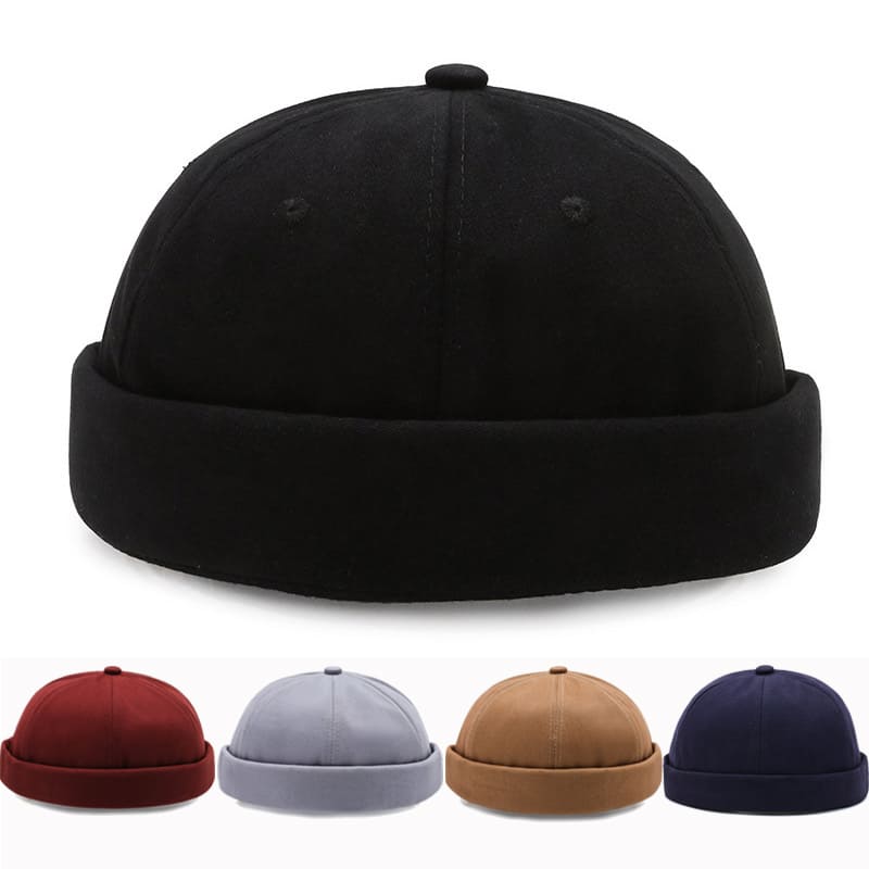 Renton Classic Docker Cap – Plain Brimless Cotton Hat