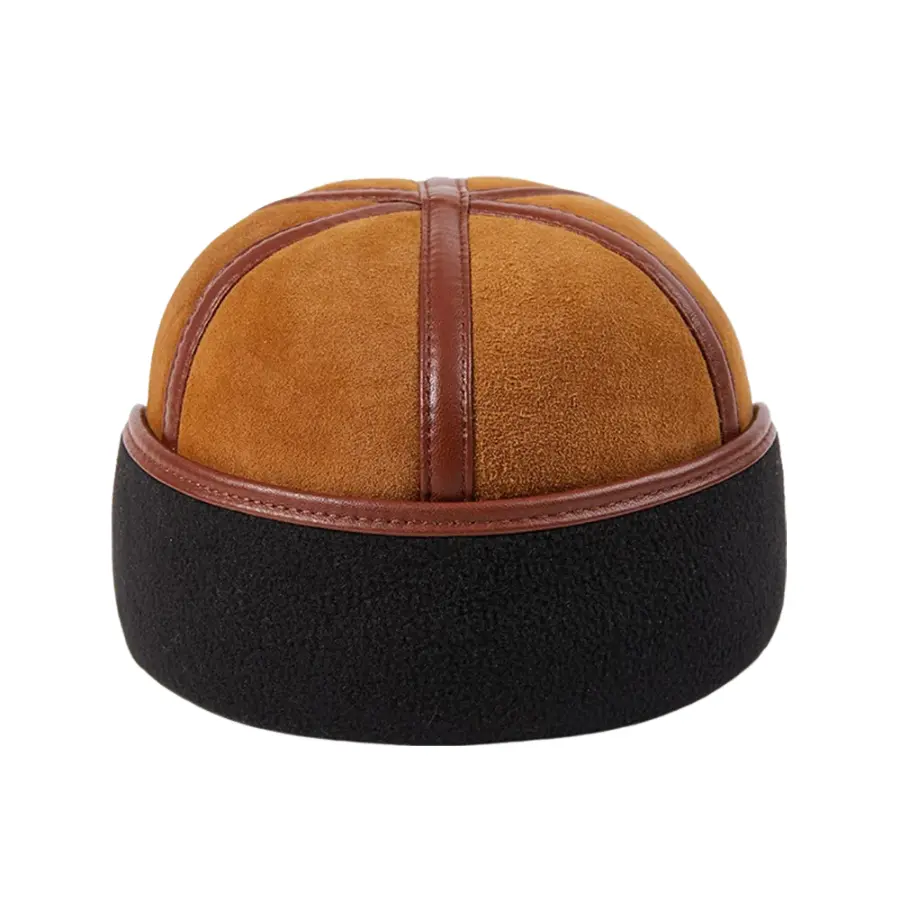 Renton Earflaps Genuine Leather Cap - Folding Earflaps For Warmth With Leather Look