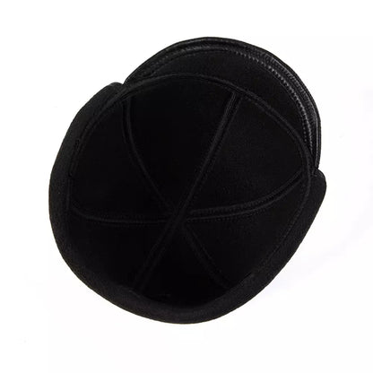 Renton Earflaps Genuine Leather Cap - Folding Earflaps For Warmth With Leather Look