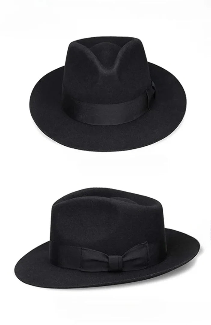 Richardson Retro Wool Fedora Hat - Classic Retro Wool Fedora With Cotton Inner Sweatband