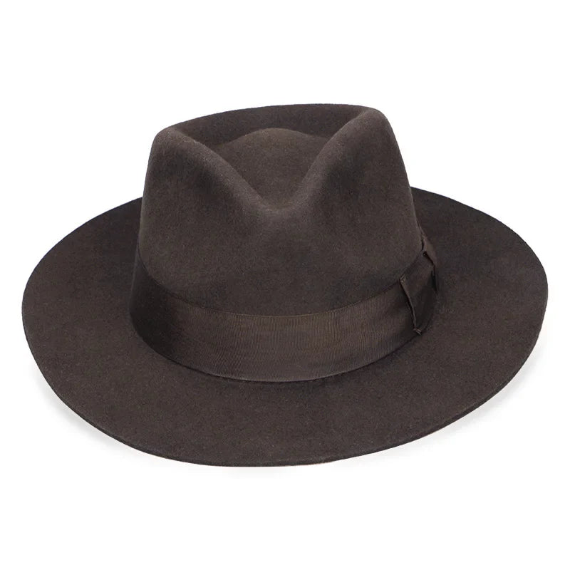 Richardson Retro Wool Fedora Hat - Classic Retro Wool Fedora With Cotton Inner Sweatband