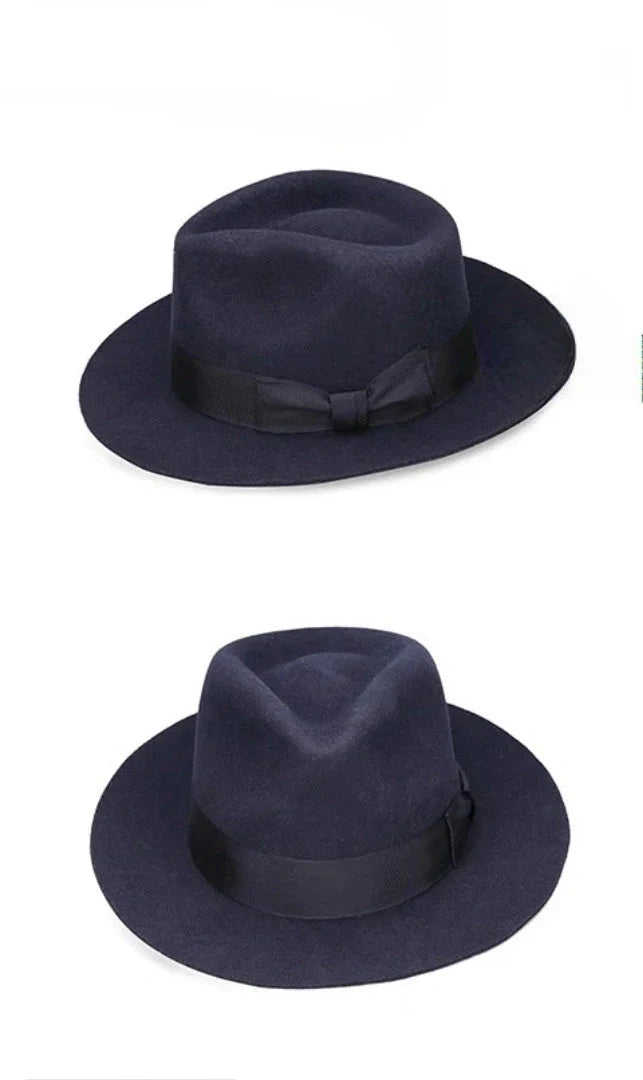 Richardson Retro Wool Fedora Hat - Classic Retro Wool Fedora With Cotton Inner Sweatband