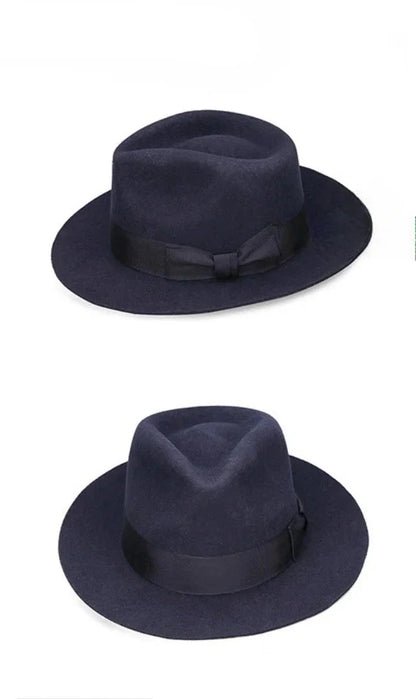 Richardson Retro Wool Fedora Hat - Classic Retro Wool Fedora With Cotton Inner Sweatband