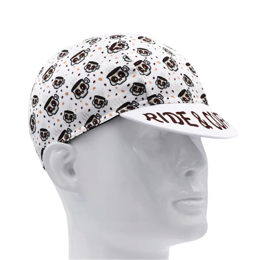 Ride And Coffee Classic Acrylic Cycling Cap Lightweight Breathable Style